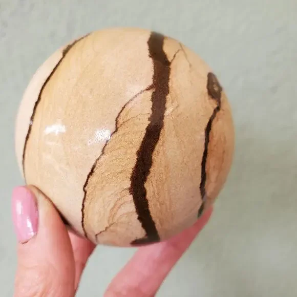 Sandstone Biggs Wood Grain Picture Jasper Sphere 516 grams75mm